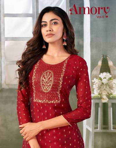 Amory Vol 5 By Kapil Trendz Designer Embroidered Kurti Collection